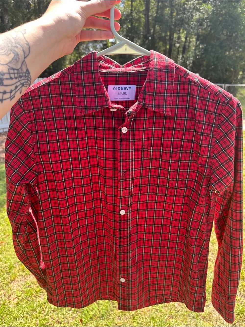 Old Navy Kids Red Plaid Button-Up Shirt